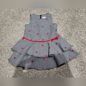 Lydia Jane Kids Checkered Dress with Red Heart Details Size 18 Month
